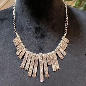 Womens Fashion Silver Long Stick Linked Chain Collar Necklace with Lobster Clasp